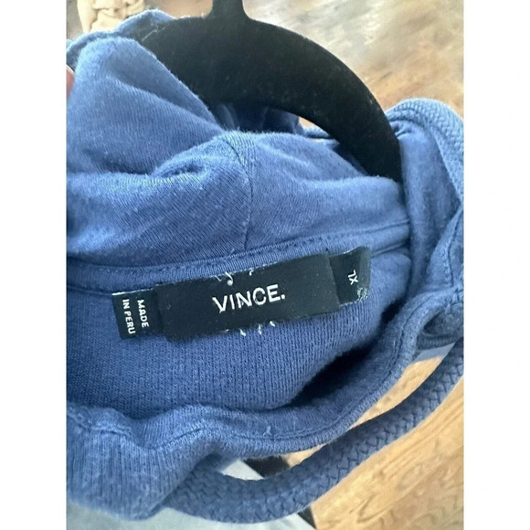 VINCE Men's Blue Pullover Hoodie Sweater 50% Modal 50% Pima- Size XL N0363 - Picture 7 of 7